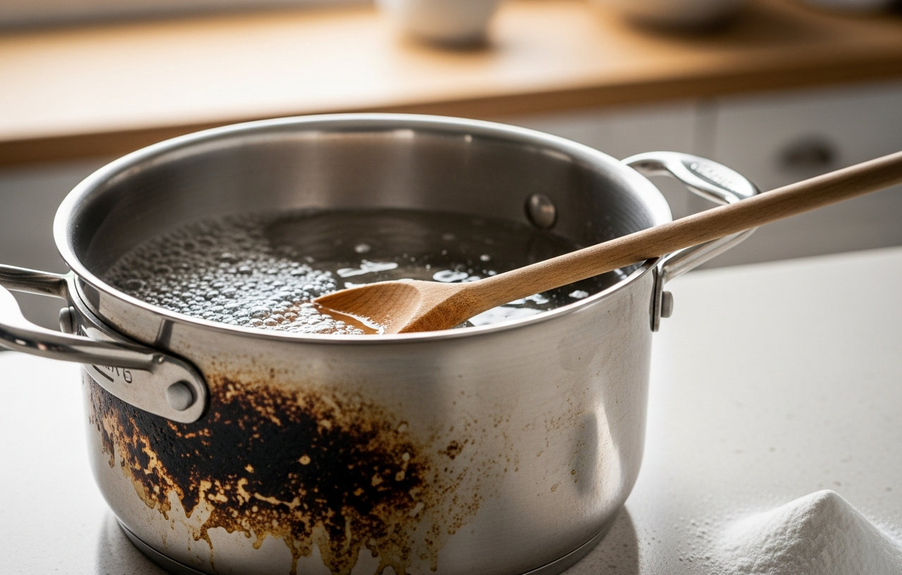 How to Clean Burnt Food from a Stainless Steel Pot Easily